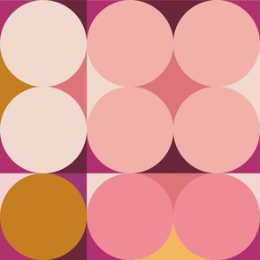Modern Circles, pink tones, 24 in