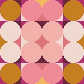 Modern Circles, pink tones, 18 inch