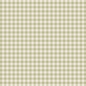 3/8" Gingham Green Tea Merino White