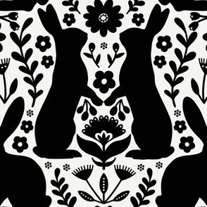 Year of the rabbit - monochrome - medium scale