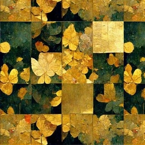 Gold Leaf Grid Klimtesque