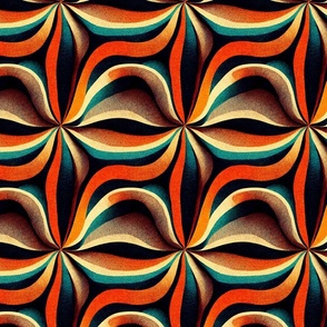 Wavy Ribbons | 1970s Warm Psychedelic