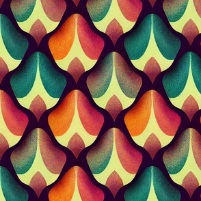 Abstract Tulips | 1970s Warm Psychedelic