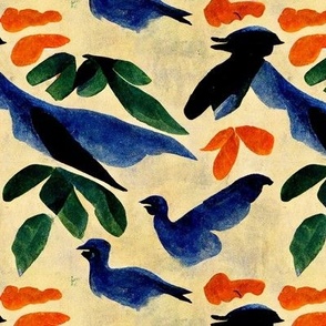 Blue Bird Fly | Matisse-esque