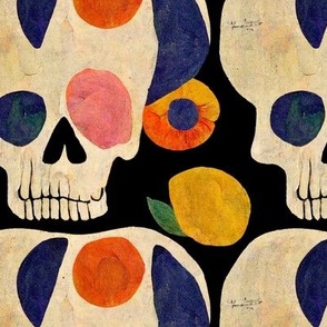 Skulls, Lemons and Apricot Halves | Matisse-esque
