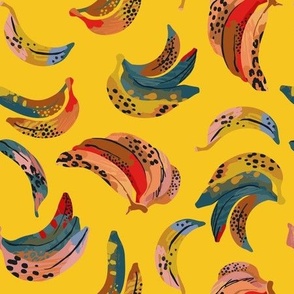 Multicolor Tropical Bananas on Smooth Yellow - Coordinate 3 of 5