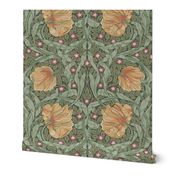 Pimpernel William Morris - 1128 large // pale gold and antique green - soft bg