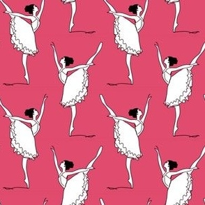 Ballerina Arabesque in Viva Magenta and White - Coordinate