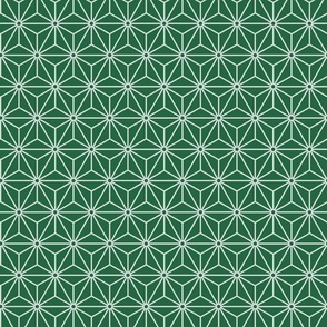 37 Geometric Stars- Japanese Hemp Leaves- Asanoha- Emerald Green Background- Petal Solids Coordinate- Small
