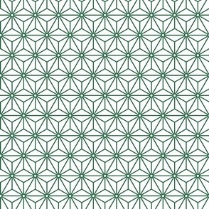 37 Geometric Stars- Japanese Hemp Leaves- Asanoha- Emerald Green on White Background- Petal Solids Coordinate- Small