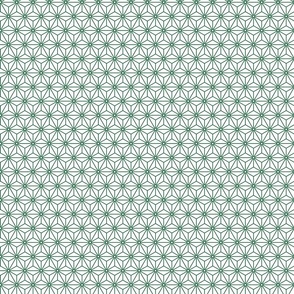 37 Geometric Stars- Japanese Hemp Leaves- Asanoha- Sashiko- Japandi- Emerald Green on White Background- Petal Solids Coordinate- Mini