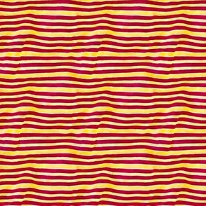 1127 mini - Uneven Painted Stripes - Red and Yellow