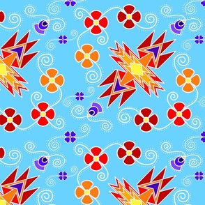 Floral and Geometric Fabric