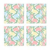 Hopful Bunny Rabbits in Pastel Easter Colors