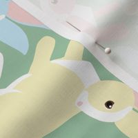 Hopful Bunny Rabbits in Pastel Easter Colors