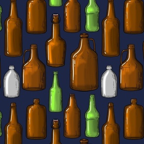 Bottles of beer on the wall blue Large 