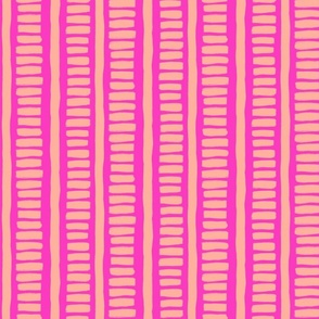 vertical and horizontal stripes pink and peach