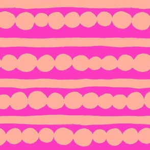 overlapping circles and stripes pink and peach