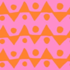 triangles and circles orange and pink