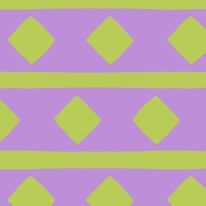 stripes and diamonds purple and lime green