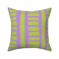 vertical and horizontal stripes purple and lime green