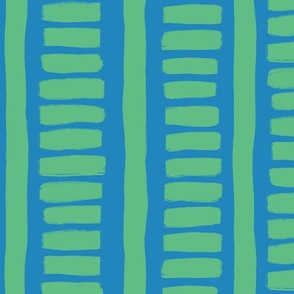 vertical and horizontal stripes blue and green