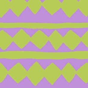 diamond line art purple and lime green