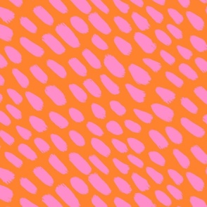 inky diagonal dashes pink and orange