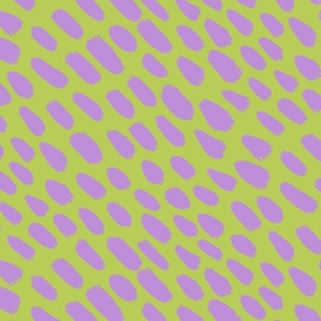 inky diagonal dashes purple and lime green