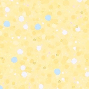 Confetti Polka Dots Ditsy - Light Yellow - Large  Scale (Colors, Confetti & Kimono Dolls)