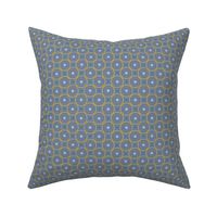 Large gender neutral denim blue & yellow geometric design for shirts, dresses and quilts