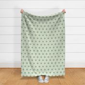 38 Geometric Stars- Japanese Hemp Leaves- Asanoha- Kelly Green on Off White Background- Petal Solids Coordinate- Medium