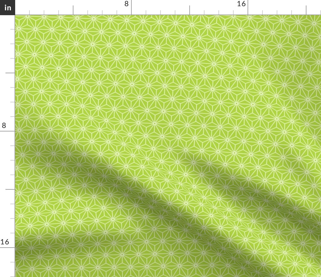 40 Geometric Stars- Japanese Hemp Leaves- Asanoha- Lime Green- Petal Solids Coordinate- sMini