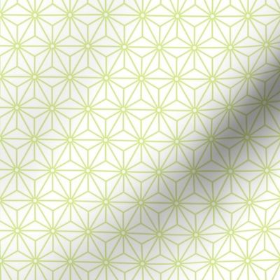 41 Geometric Stars- Japanese Hemp Leaves- Asanoha- Honeydew Light Green on Off White Background- Petal Solids Coordinate- sMini
