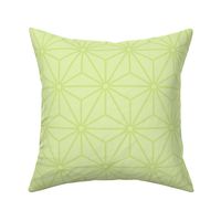 41 Geometric Stars- Japanese Hemp Leaves- Asanoha- Linen Texture on Pastel Green- Honeydew- Petal Solids Coordinate- Medium