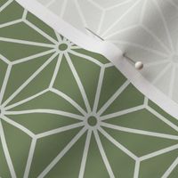 42 Geometric Stars- Japanese Hemp Leaves- Asanoha- Sage Green- Petal Solids Coordinate- Small