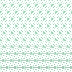 43 Geometric Stars- Japanese Hemp Leaves- Asanoha- Jade Green on White Background- Petal Solids Coordinate- Small