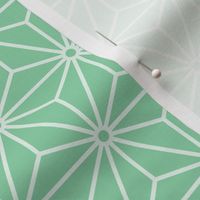 43 Geometric Stars- Japanese Hemp Leaves- Asanoha- Jade Green- Petal Solids Coordinate- Small