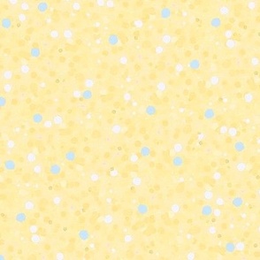 Confetti Polka Dots Ditsy - Light Yellow - Medium Scale (Colors, Confetti & Kimono Dolls)
