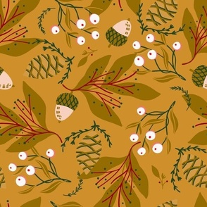 Autumn Winter Botanicals Pattern