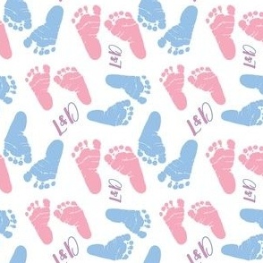Labor and Delivery Infant Footprints on White. 