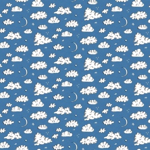 clouds and new moon on blue | small 