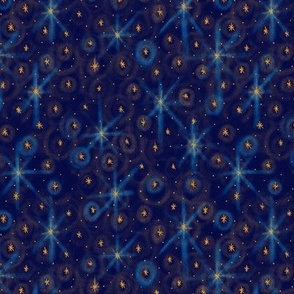 Magical starry night, dark blue