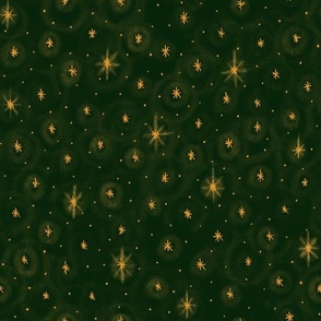Magical starry night, in christmas green
