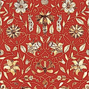 Elizabethan Embroidery Red