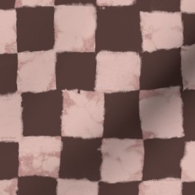 Tie Dye Checker Pink/Brown