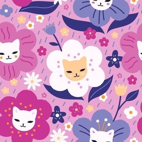 Cat Flowers Pink