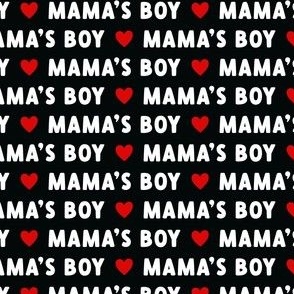 Mama´s Boy text Valentines Day fabric black scale S