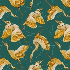 Chasing Herons | Ochre and Teal color palette