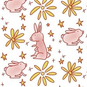 Happy pink rabbit 